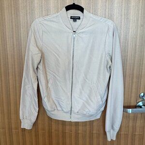 Women's American Apparel Cream Bomber Jacket - Size XS